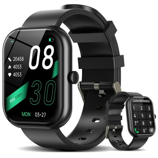 2.01-inch Men Women's Smartwatch with Answer/Make Calls/100 Sports Modes/Message Reminder, IP68 Waterproof Fitness Tracker for Android Iphone Devices（Perfect for Holiday Gifts）