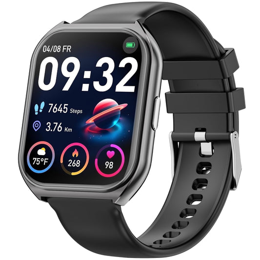 1.85" HD Smart Watch for Android and Iphone– Bluetooth Call(Answer/Make Calls), IP67 Waterproof Fitness Tracker with 100 Sports Modes, Step Counter, Black Smart Watch for Men Women (Ideal Gift)